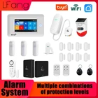 Комплект домашней сигнализации Tuya, Wi-Fi, 433 МГц, с сенсорной клавиатурой