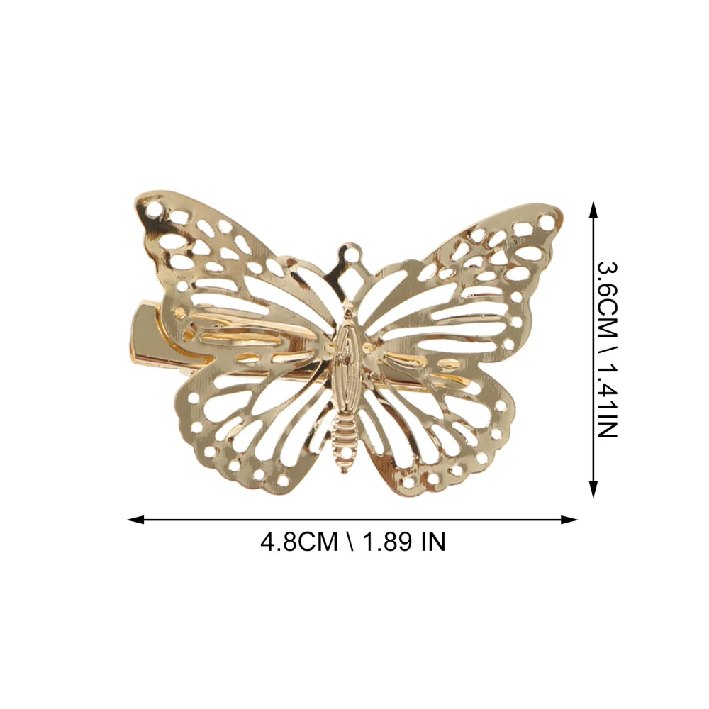 

12pcs Butterflies Hair Catches Hollow Hair Clamps Golden Hair Barrettes