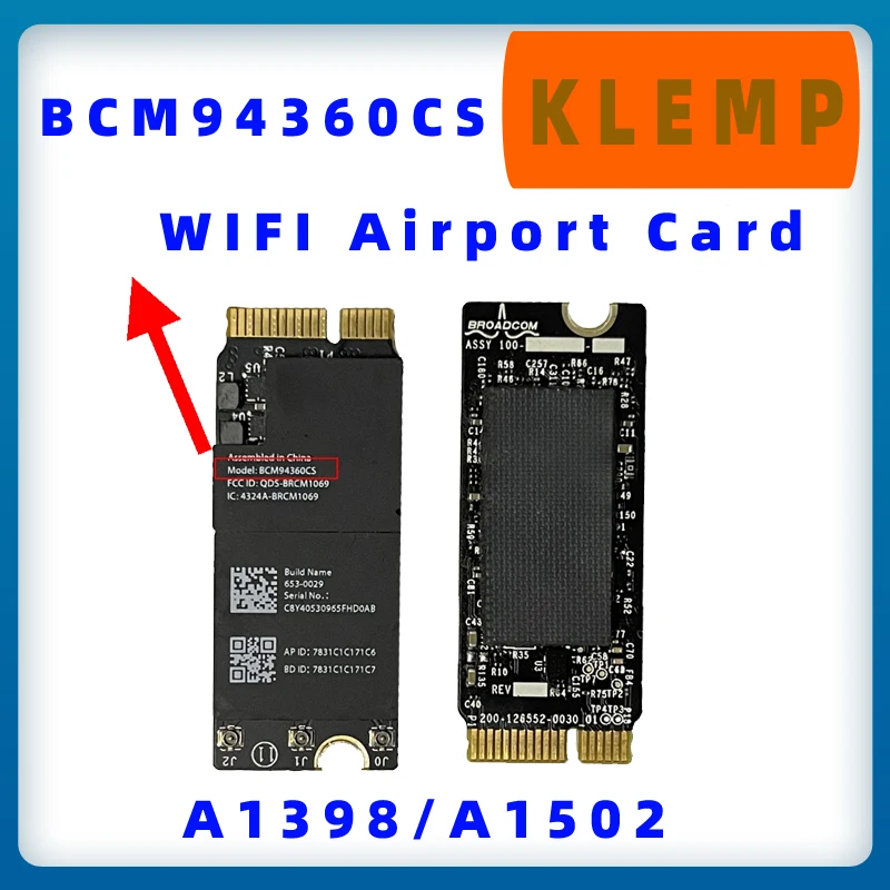 

BCM94360CS A1502 A1398 Wifi Bluetooth Card For Macbook Pro Retina 13" 15" A1398 A1502 2013 2014 2015 Year