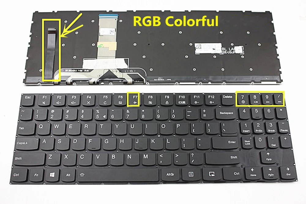 

New Laptop US RGB Colorful Backlit Keyboard for Lenovo Legion Y7000 Y7000P Y520 Y530 Y540-15IRH Y545 Y720 R720 15IKBN Y730