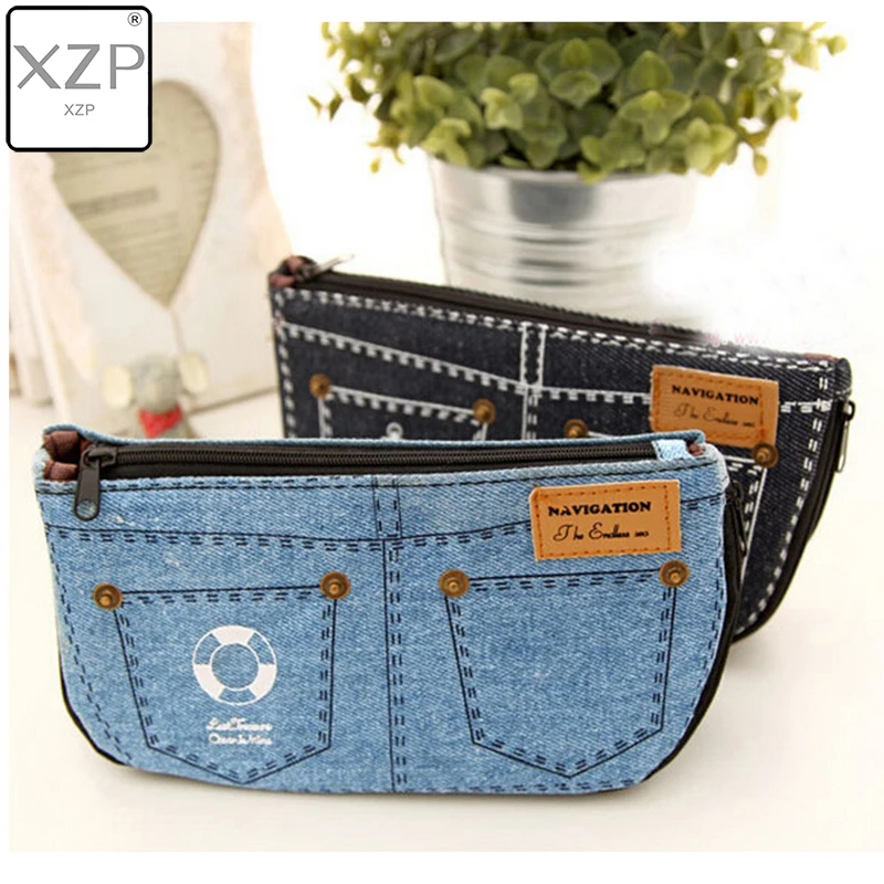 XZP женские короткие джинсовые шорты дорожные косметички ручка для макияжа