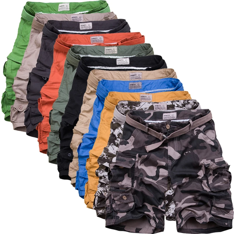

Summer Cargo Shorts pants Men Camouflage Shorts Male Camo Knee-length Comfortable Mens Tactical pants hombre Shorts With Belt