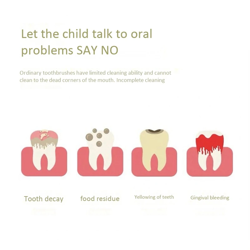 

Electric Toothbrush with 2 Brush Heads Battery Operated Oral Hygiene Teeth Brush Soft Fur for Children