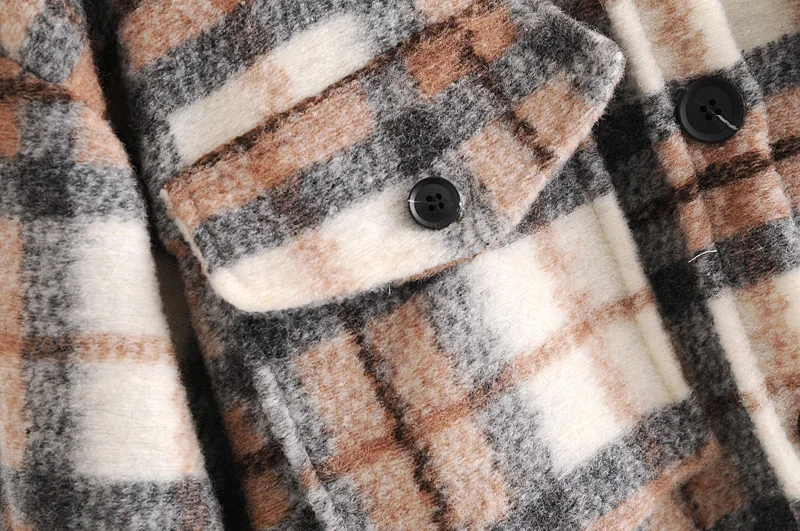 

Free Inspirit New Arrival Women's England Style Square Collar Check Full Sleeves Warm Thick Winter Shirt Coat