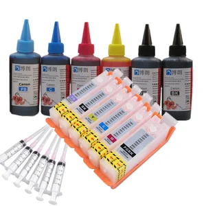6 ink refill ink kit for pgi 480 cli 481 ink cartridge for canon ts8140 ts8240 ts8340 ts9140 printer pgi 480 permanent chip free global shipping