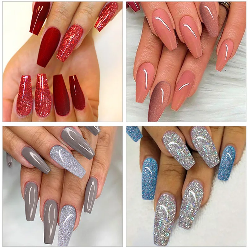 Azure beauty 2 шт./лот погружающийся порошок для нейл-арта блестящий порошок Блестящий Сияющий погружающийся порошок верхний гель Базовое покрытие натуральный сухой порошок для ногтей