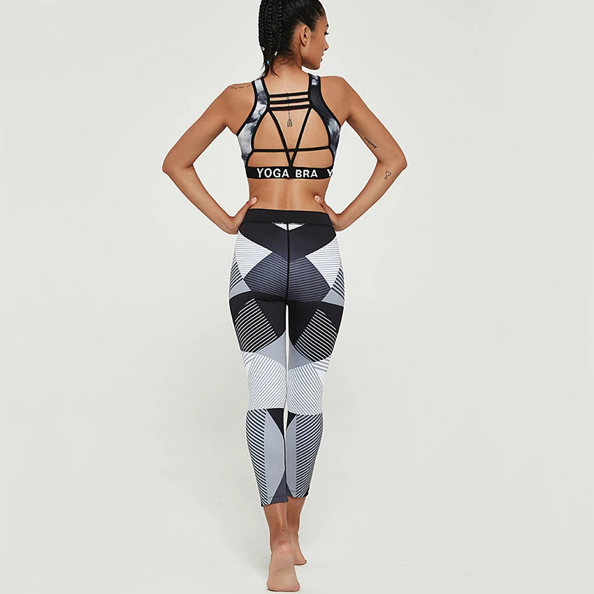 

CEODOGG Sport Gym Yoga Capri Leggings Women Y-type Hip Line High Waist Workout Fitness Cropped Pants