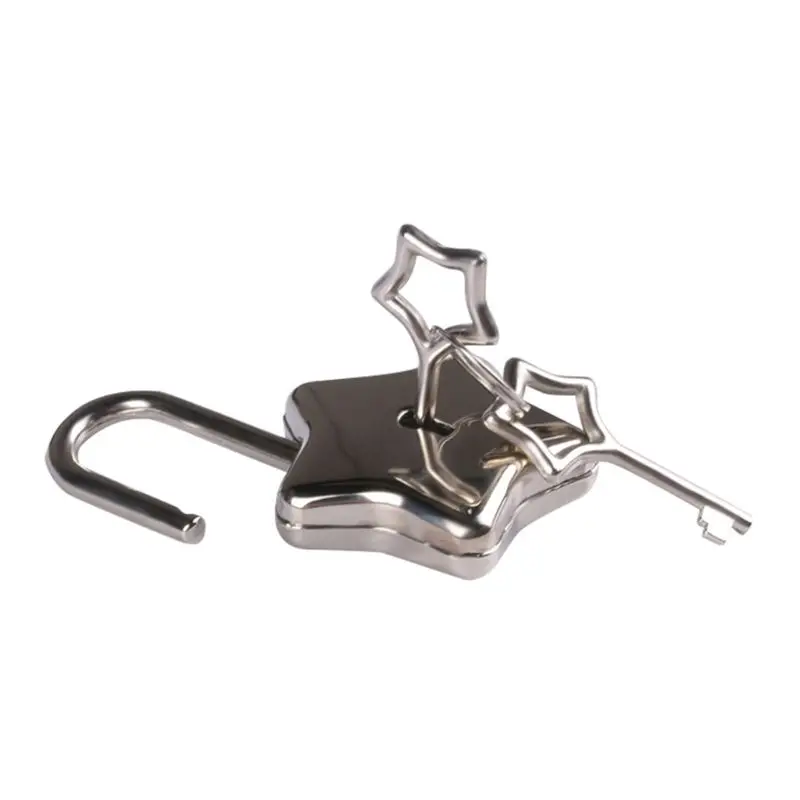 

Metal Star Shape Padlock with Key Closure Security Lock for Diary Purse Handbag LX9F
