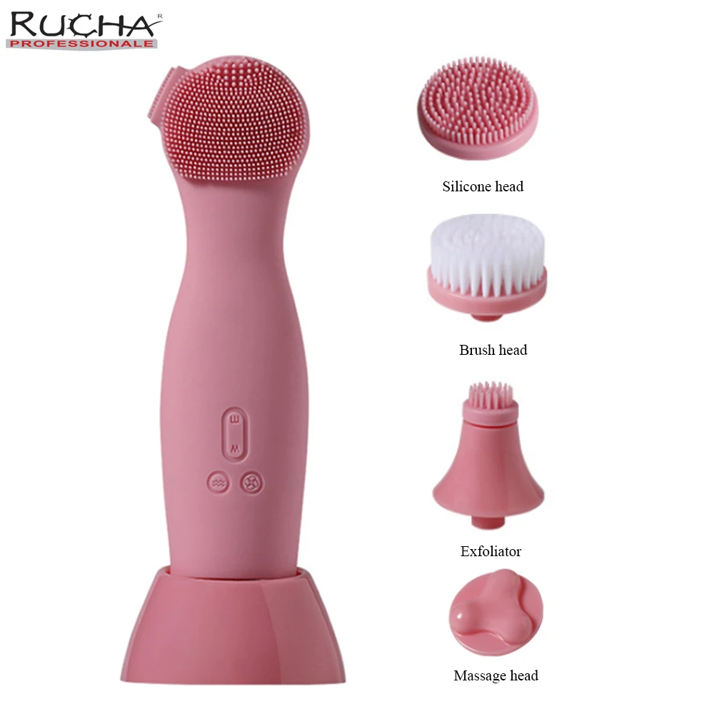 

Silicone Facial Cleansing Device Rotating Face Deep Cleaning Brush Skin Peeling Massager Cleanser Exfoliation Clean Tool