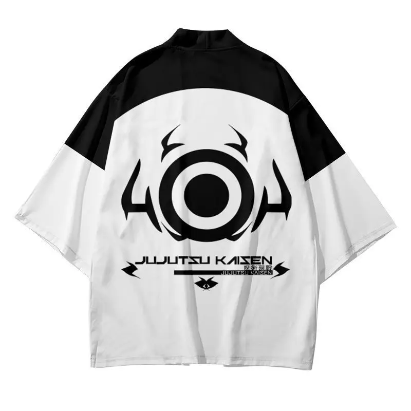 

2021 New Anime Jujutsu Kaisen 3D Print Kimono T Shirts Men Women Summer Cardigan Harajuku Style Casual Hip Hop Clothes