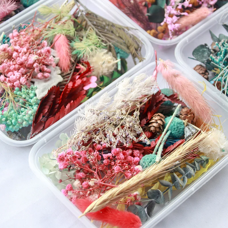 

1Box Mix Color Real Dried Flower Mold Fillings UV Expoxy Resin Natural Flower Stickers For DIY Epoxy Resin Filling Jewelry Decor