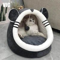 pet cat bed indoor kitty house cute animal warm small for cats dogs nest collapsible cat cave cute sleeping mats winter products