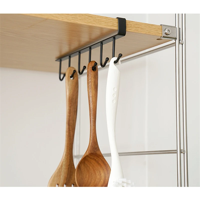 

scaffale per armadio da cucina 6 ganci scaffale per organizzazione cucina scaffale per appendere multifunzione utensili cucina