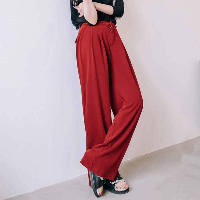 Женские свободные брюки TWOTWINSTYLE Весенние длинные с высокой талией широкими
