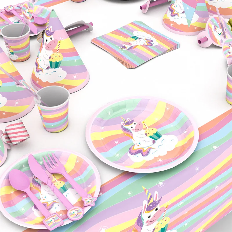 Набор одноразовой посуды для дня рождения украшения вечерние принадлежности
