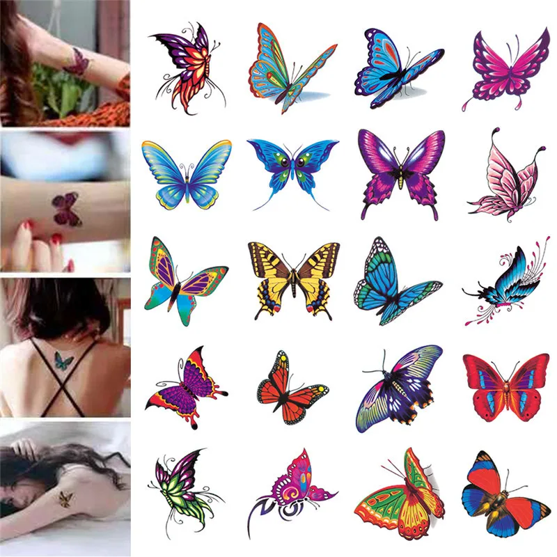 

30pcs Watercolor Butterfly Temporary Tattoo Sticker Waterproof Women Fake Tattoos Men Children Body Art Hot Design