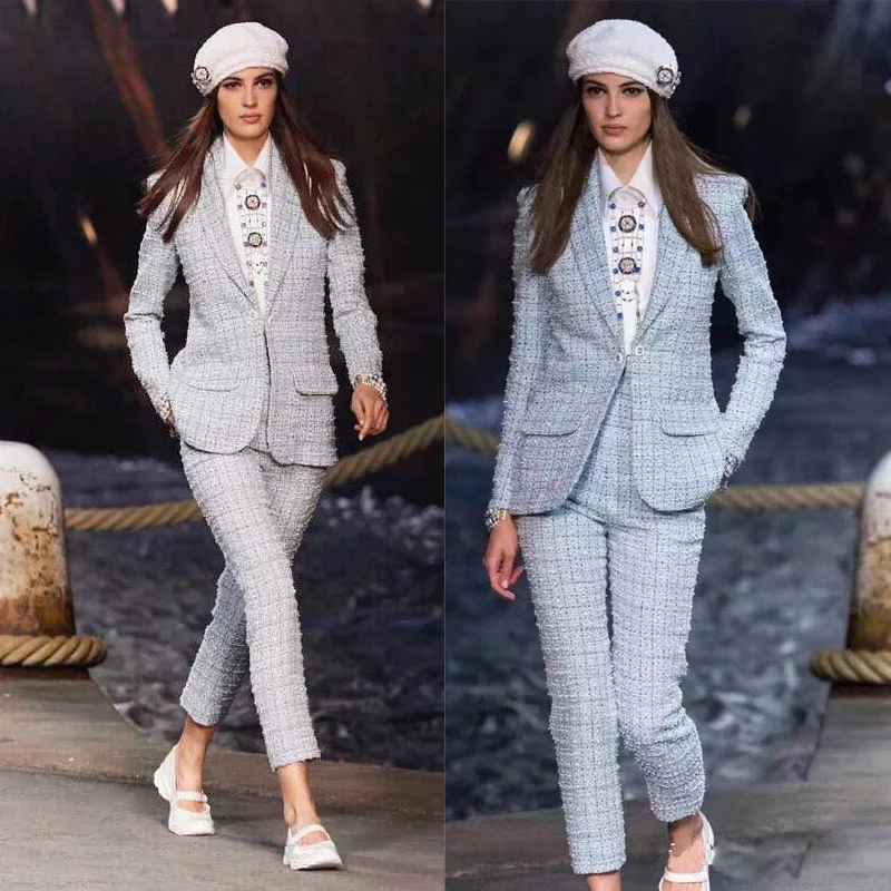 

Cruise series blazer femenino tweed women's blazer custom plus size elegant ladies jacket 5xl 6xl marynarka damska abrigo mujer