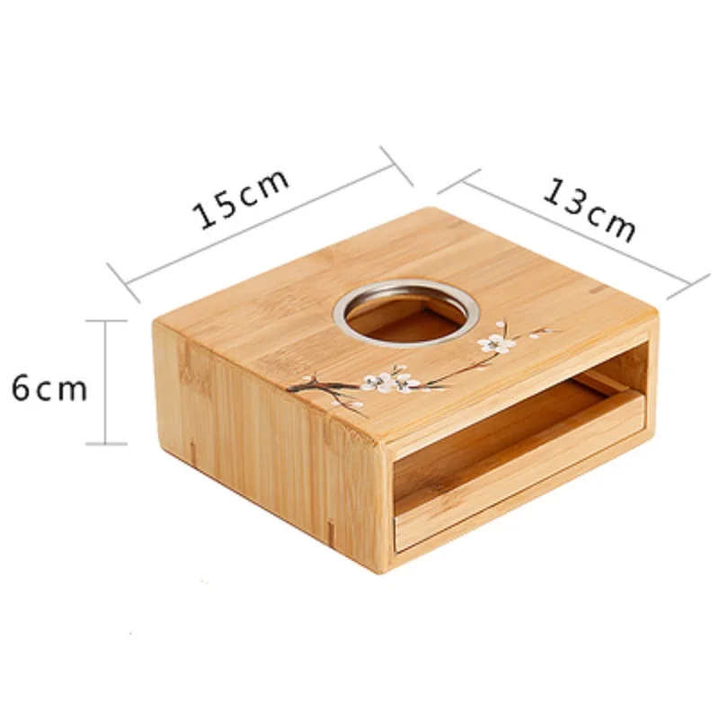 

Bamboo Candle Tea Warmmer Base Teapot Storage Rack Chinese Style Tea Maker Set Tea Stove with Candlestick Holders Accessories