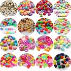 Акриловые бусины различных размеров в форме сердца, разноцветные разделительные бусины для браслета, ожерелья, для изготовления украшений вручную г.