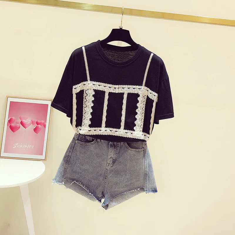 

Slim Summer T Shirt Women 2021 New Planet Print Casual Slim Women Tops one