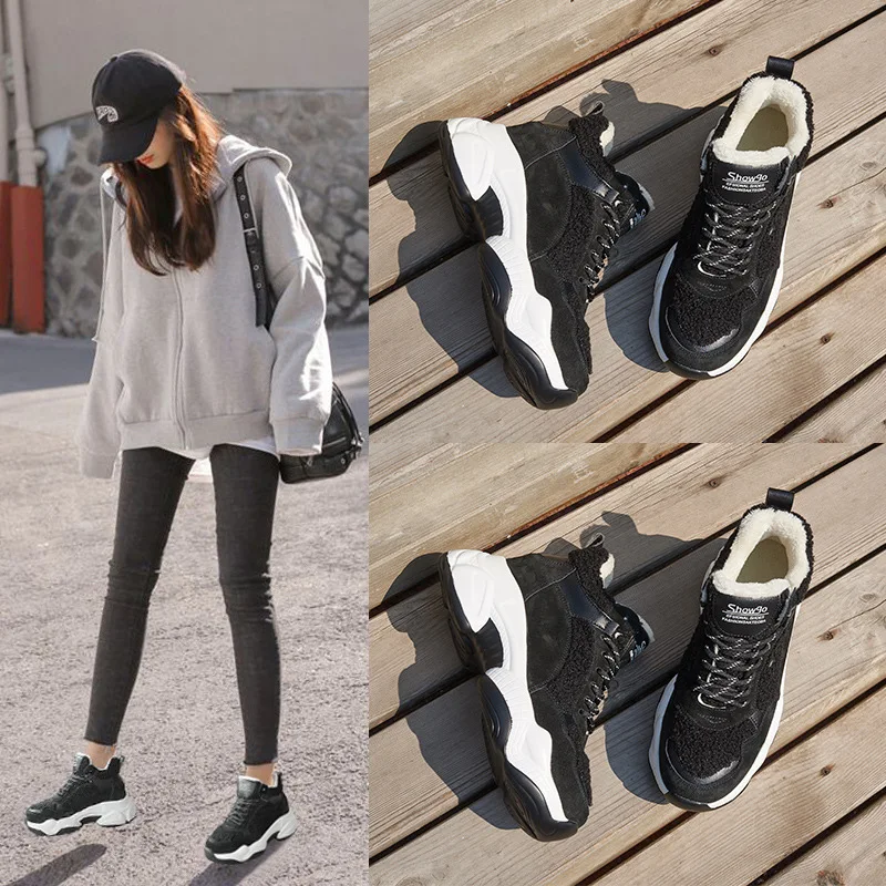 Белые женские туфли Модные брендовые с толстой подошвой zapatos de mujer Дышащие черные