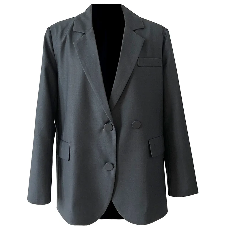 

Women's 2020 Autumn New Clothing Loose Casual Small Suit Wild Double Breasted Female Coat