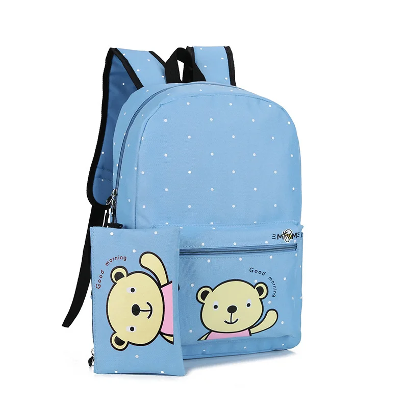 Thick dot print ladies backpack Fashion canvas school backpack for girls Large-capacity kids school bags schoolbags mochila