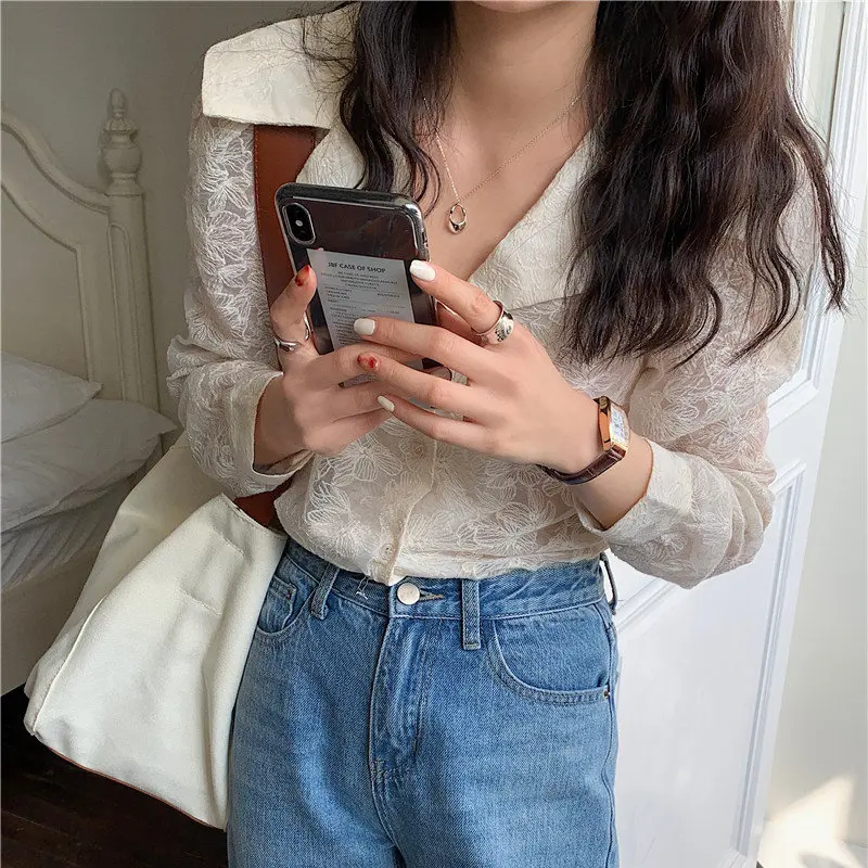 

Harajuku White Elegance Gentle Soft Hollow Out Minimalist Brief Casual Hot Femme Chic Prom Basic Sweet New Summer Shirts