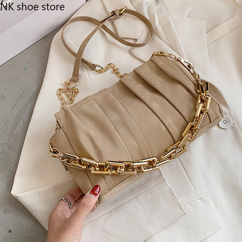 

2 Size Fashion Cloud Bags for Women 2021 Trend Candy Colors Crossbody Bag Chain Design Shoulder Handbags Ladies Travel Brand Bag