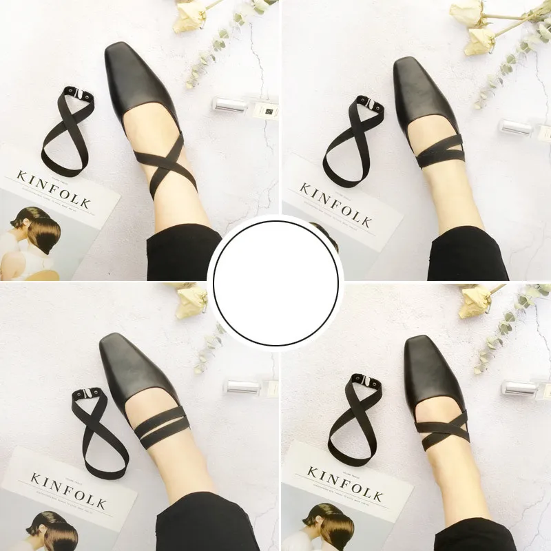 1 пара цветных эластичных лент для обуви однотонные шнурки на высоком каблуке