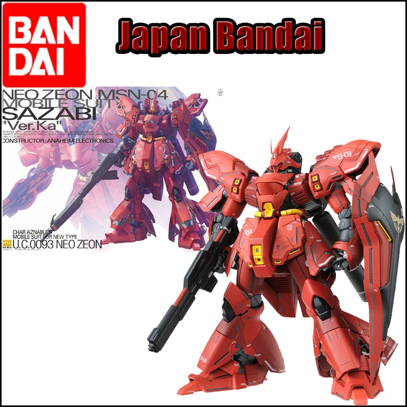 

Экшн-фигурки SAZABI Gundam cher Ver.KA Card Edition MG 1/100 Bandai Gundam, сборная модель робота с подвижными суставами, японские игрушки из ПВХ