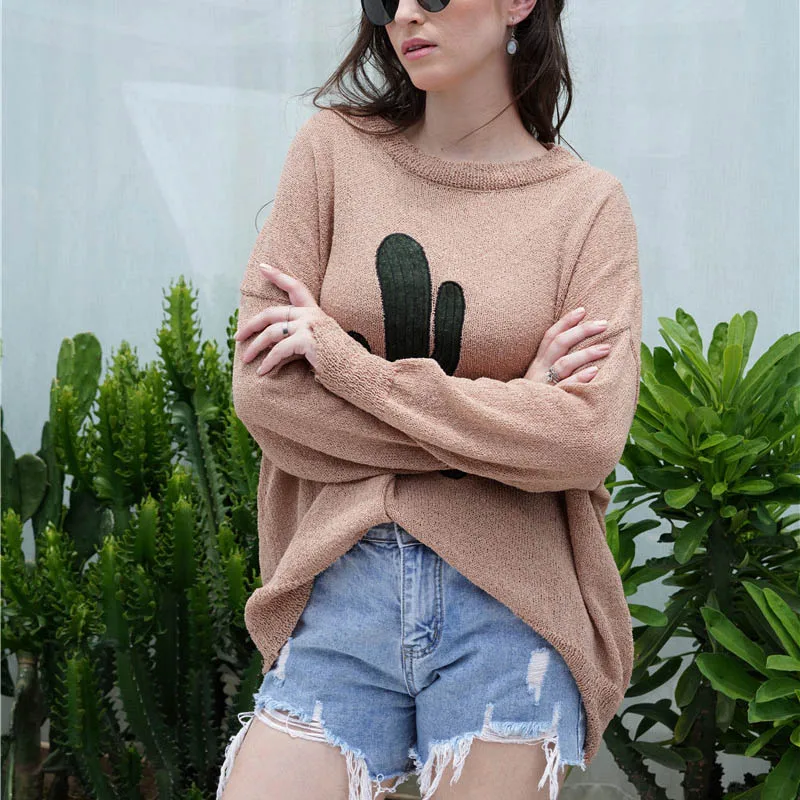 2020 осенне зимний свитер большого размера Женский вязаный пуловер с принтом