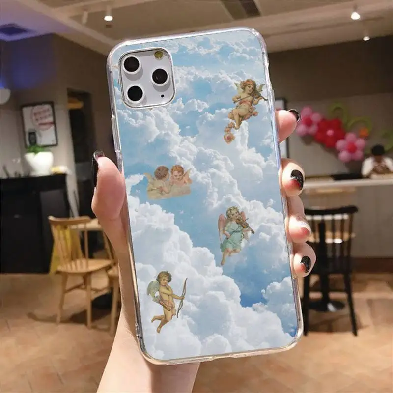 

Renaissance angels Novelty Phone Case Transparent for iPhone 6 7 8 11 12 s mini pro X XS XR MAX Plus cover funda shell