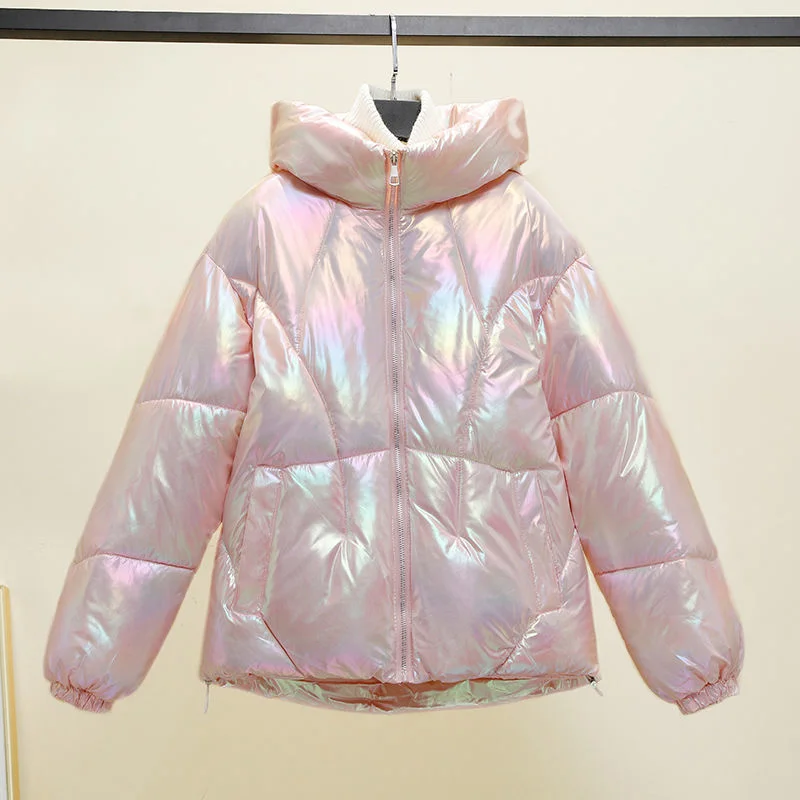 

Женская зимняя куртка яркого цвета, водонепроницаемая короткая куртка с капюшоном, Модная хлопковая куртка, повседневное теплое пальто на ...