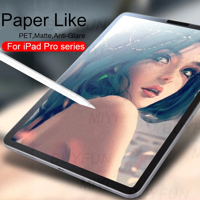

9D Paper Like Screen Protectors For iPad Pro 2021 2020 2018 Matte PET Painting Write Protective Film For iPadPro Pad Pro 11 12.9