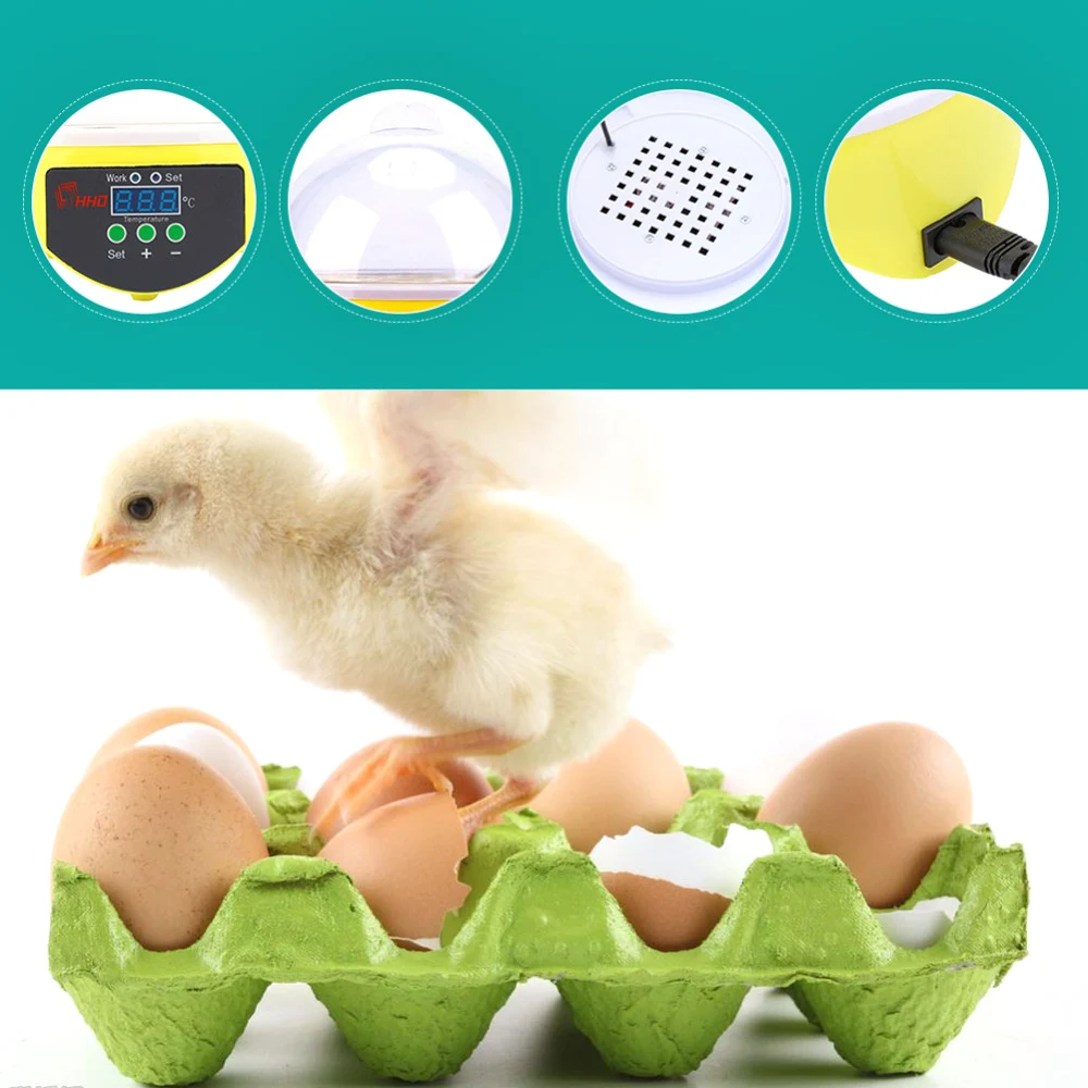 Автоматический инкубатор 7 яиц для утки птичий прибор контроля температуры |