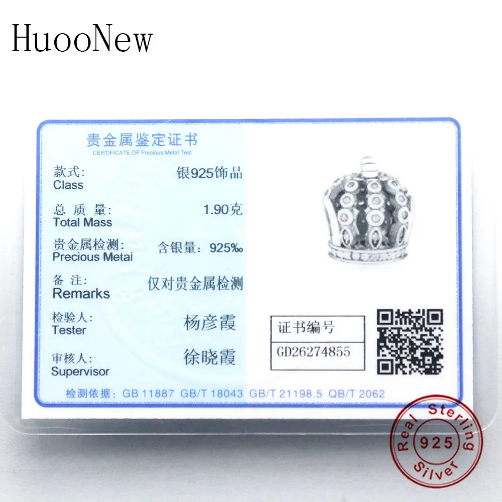 

HuooNew Fit Original Pandora Charm Bracelet Bangle 925 Sterling Silver Openwork Imperial Crown Beads Making New Year Berloque