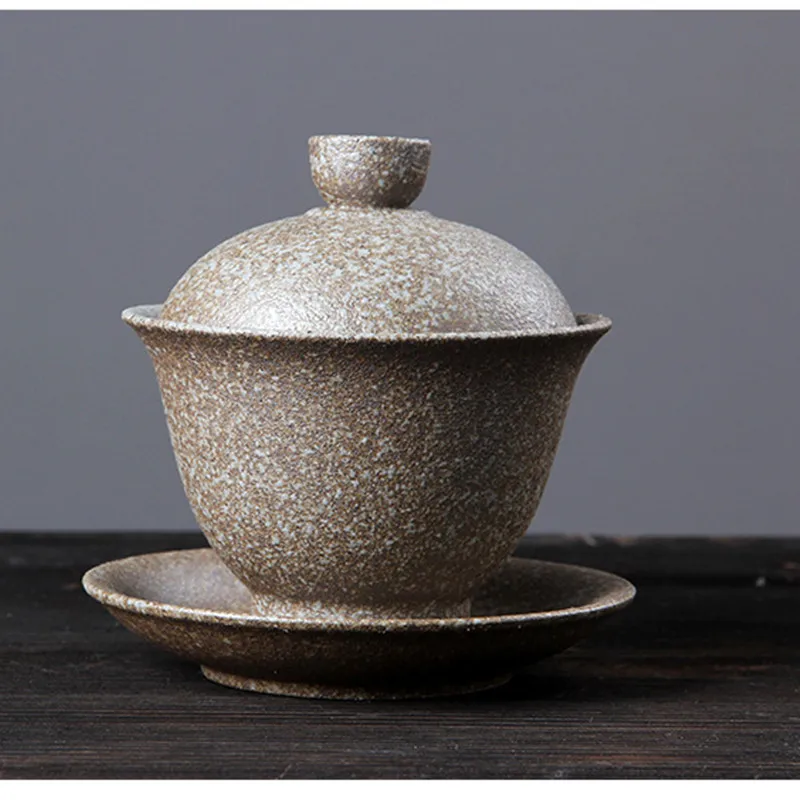 Винтажный чайный набор Gaiwan черный керамический кунг фу ручной работы 150 мл|Пиалы