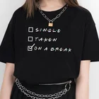 Kuakuayu HJN синглом на излом с принтом букв футболка с надписью ТВ шоу Friends (Стиль печать Tumblr Графический футболки