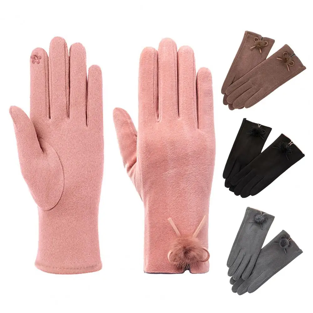 

Anti-slip Trendy Warm Solid Color Cycling Gloves Full Finger Cycling Gloves Thicken for Travel