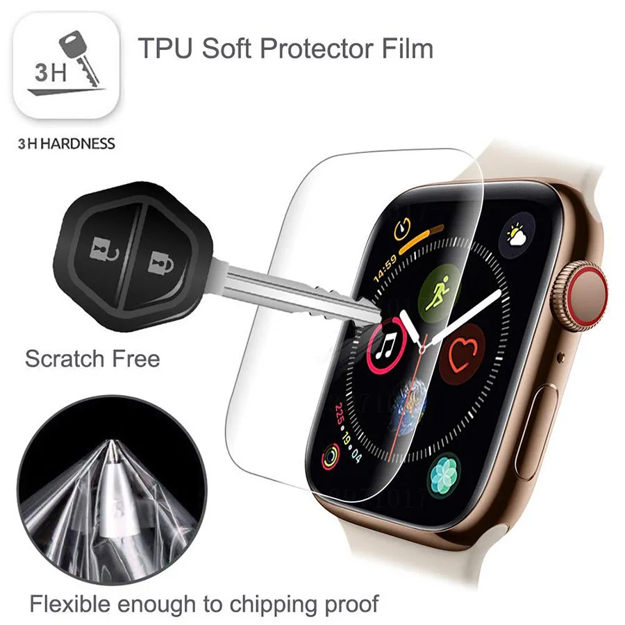 Для Apple Watch 2018 Защитная пленка для экрана серии 4 5 44 мм 40 полное покрытие TPU мягкая