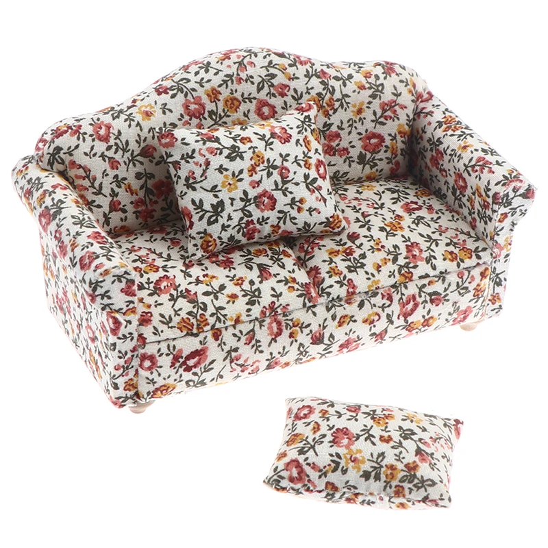 1:12 миниатюрный кукольный домик для гостиной деревянная модель с двумя диванами