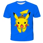 Футболки с принтом серии покемонов, одежда для мальчиков и девочек, повседневная детская футболка с 3D изображением дикого лица с короткими рукавами для косплея, кавайная футболка с покемоном