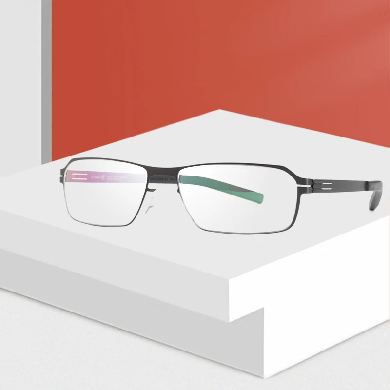 

Spectacles Unique No screw Design Brand Rectangular Frame for Optical Eyeglasses Spectacles Prescription Eyewear grim