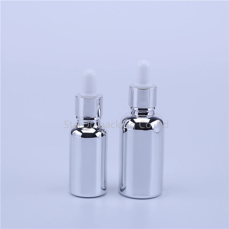 

sample 30ml gold Glass Bottle With Dropper Essential Oil Bottle ,30ml silvery dropper bottles