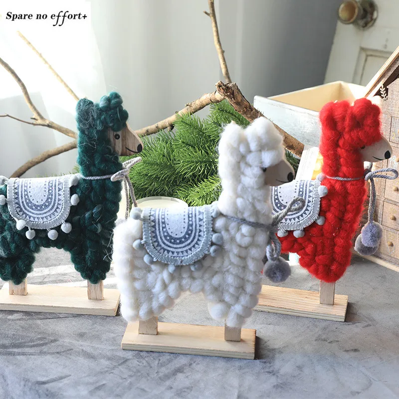 

Desktop lamb Christmas Decoration Elk Ornaments 2021 New Year Creative Ins Handmade Felt Nordic New Year's Eve Decorations