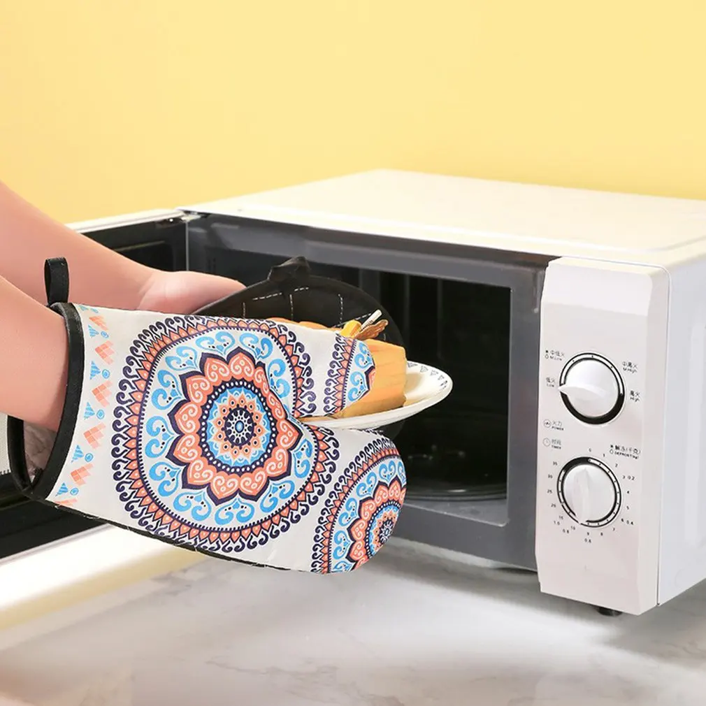 

Oven Insulated Baking Gloves Cotton And Linen Thickened Anti-scalding And Heat-proof Kitchen Cooking Tool