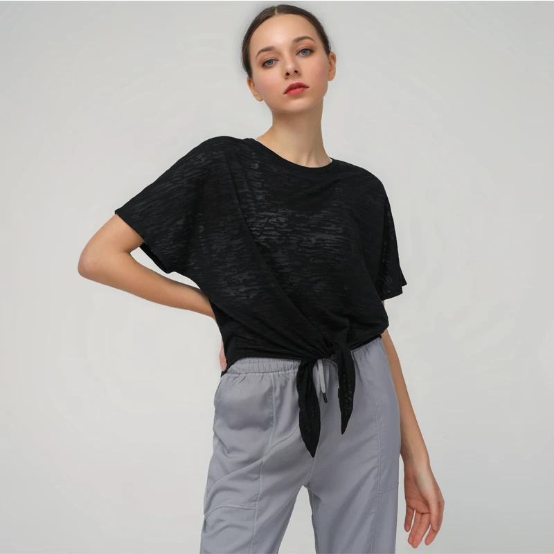 

Loose Yoga Shirt Tops Sports Light And Breathable T-shirt Sportswear Running Woman Athletic Gym Fitness Clothing