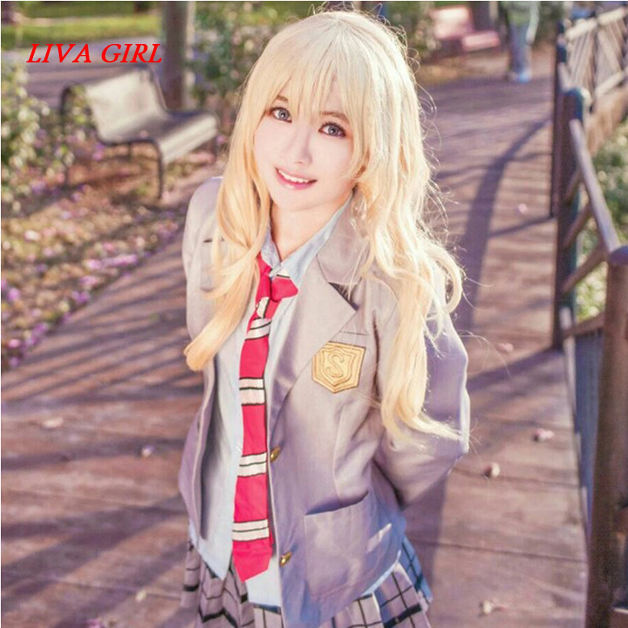 Парик для косплея LIVA GIRL парик высокого качества Kaori Miyazono с надписью Your Lie in