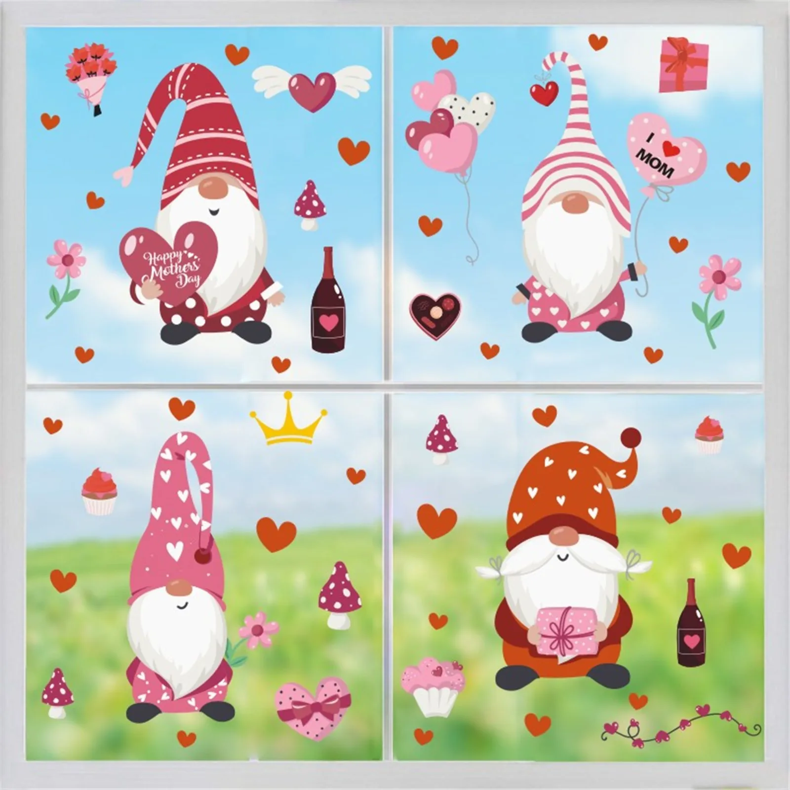 День матери милые гномик куклы Наклейки на стену Спальня украшения стены стикеры